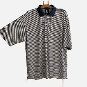 Footjoy FJ Men’s Prodry Lisle Golf Polo Short Sleeve Shirt Sz XL Striped Branded